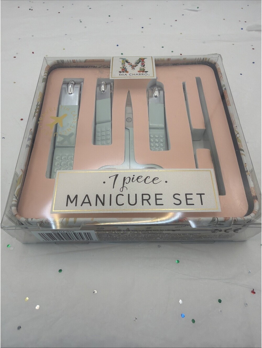 Mia Charro 7 Piece Manicure Set - Travel Tin Case Included - Well Groomed Nails